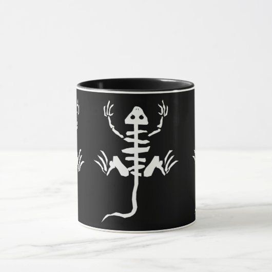 Cartoon Lizard Skeleton Botten Mok (Midden)