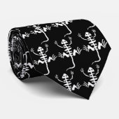 Cartoon Lizard Skeletten Stropdas (Opgerold)