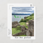Cartoon Loch Ness Monster & Urquhart Castle Funny Briefkaart (Voorkant / Achterkant)