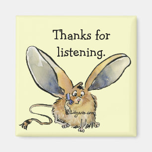 Cartoon Long Eared Jerboa Dank u Gift Magnet Magneet