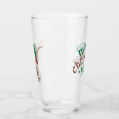 Cartoon Longhorn in Groene Ski Pet en Sjaal Glas (Links)