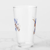 Cartoon Longhorn in Periwinkle Ski Pet en Sjaal Glas (Rechts)