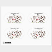 Cartoon Lopards met Cute Gezegde Ovale Sticker (Vel)