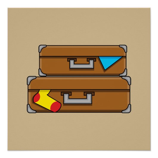Cartoon Luggage Perfect Poster (Voorkant)