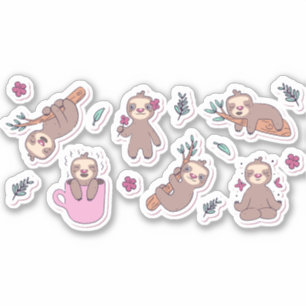 CARTOON LUIAARD DIEREN SCHATTIGEE STICKERS SET