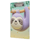 Cartoon luiaard hangend aan een tak klembord (Links)