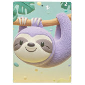 Cartoon luiaard hangend aan een tak klembord (Achterkant)