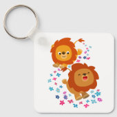 Cartoon luiers in de tuin Sleutelhanger (Voorkant)