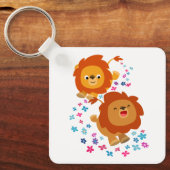 Cartoon luiers in de tuin Sleutelhanger (Voorkant)