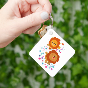 Cartoon luiers in de tuin Sleutelhanger