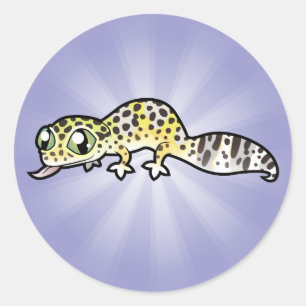 Cartoon Luipaardgekko Ronde Sticker