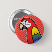 Cartoon Macaw Parrot Bird Ronde Button 5,7 Cm (Voorkant /achterkant)