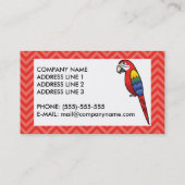 Cartoon Macaw Parrot Bird Visitekaartje (Achterkant)