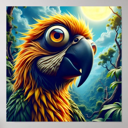 Cartoon Macaw Poster (Voorkant)
