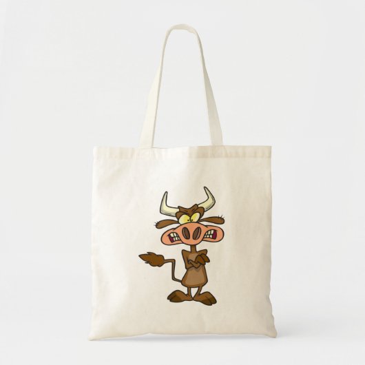 Cartoon Mad Koe Tote Bag (Voorkant)