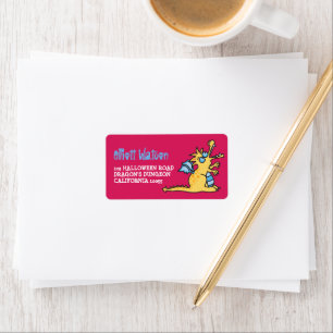 Cartoon Magic Dragon Halloween Adresetiketten Etiket