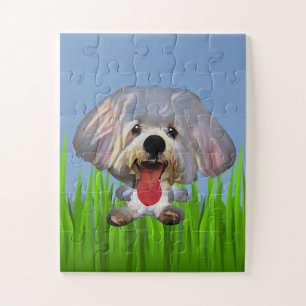 Cartoon Maltese hond Puzzle voor kinderen Legpuzzel