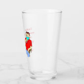 Cartoon Man Drink Bier Glas (Links)