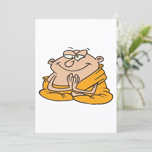Cartoon Man Meditatie Kaart