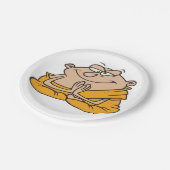 Cartoon Man Meditatie Papieren Bordje (Gekanteld)