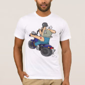 Cartoon Man On A Motorcycle Mens T-Shirt (Devant)