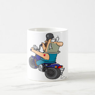 Cartoon Man op een motorfiets Mok