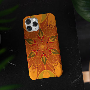 Cartoon Mandala Bloed Oranje en rood iPhone 11 Hoesje