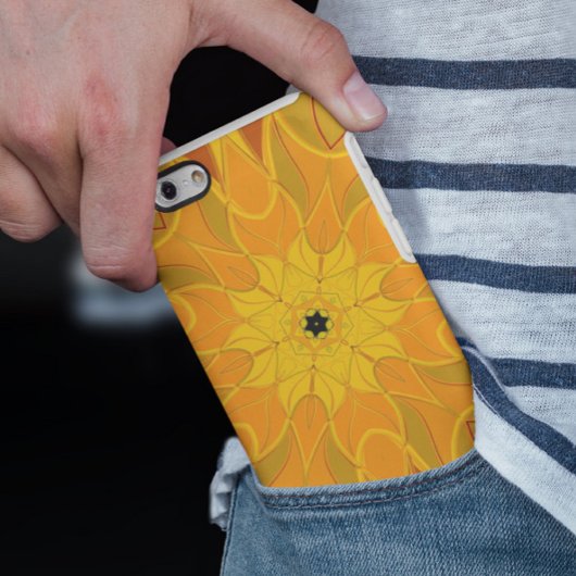 Cartoon Mandala Bloem Oranje Geel en Rood Case-Mate iPhone Case