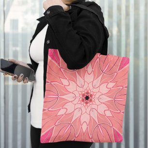 Cartoon Mandala Bloem Roze Draagtas