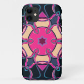 Cartoon Mandala Bloem Roze Geel en Zwart Case-Mate iPhone Case (Achterkant)