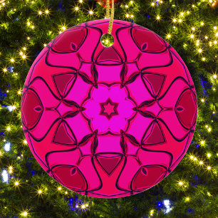 Cartoon Mandala Bloem Roze Keramisch Ornament