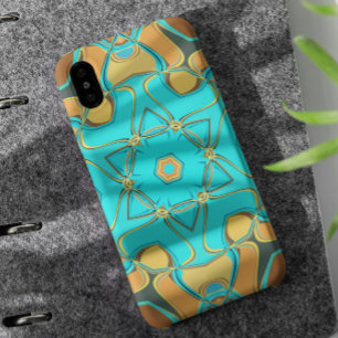 Cartoon Mandala Flower Blue en Oranje iPhone 11 Hoesje