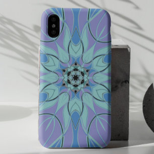Cartoon Mandala Flower Blue en Paars iPhone 11 Hoesje