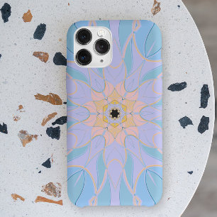 Cartoon Mandala Flower Blue en Yellow iPhone 11 Hoesje