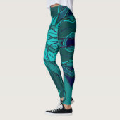 Cartoon Mandala Flower Blue Leggings (Links)