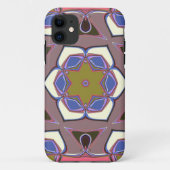Cartoon Mandala Flower Blue Pink and Yellow Case-Mate iPhone Case (Achterkant)
