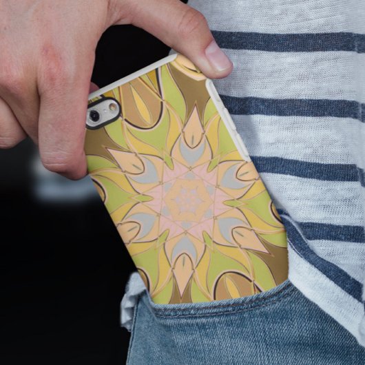 Cartoon Mandala Flower Oranje Green en Blue Case-Mate iPhone Case