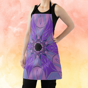 Cartoon Mandala Flower Paars Pink and Blue Schort