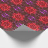 Cartoon Mandala Flower Red Pink en Paars Cadeaupapier (Hoek)