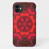 Cartoon Mandala Flower Red Pink en Paars Case-Mate iPhone Case (Achterkant)