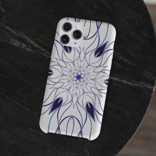 Cartoon Mandala Flower White en Paars iPhone 11 Hoesje