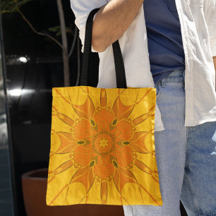 Cartoon Mandala Flower Yellow Draagtas