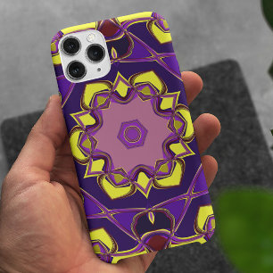 Cartoon Mandala Flower Yellow en Paars iPhone 11 Hoesje