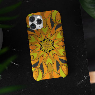 Cartoon Mandala Flower Yellow Oranje and Blue iPhone 11 Hoesje