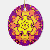 Cartoon Mandala Flower Yellow Oranje and Pink Keramisch Ornament (Links)
