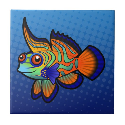 Cartoon Mandarijn / Dragonet Fish Tegeltje (Voorkant)