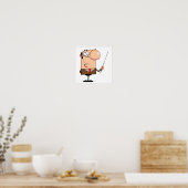 cartoon mannelijke leraar poster (Keuken)