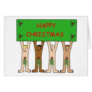 Cartoon Mannen met kerstmis
