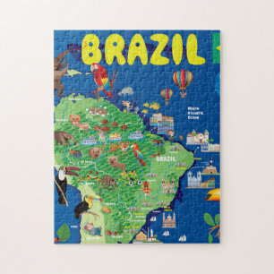 Cartoon Map of Brazilië Legpuzzel