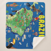 Cartoon Map of Brazilië Sherpa Deken (Voorkant)